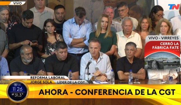 La CGT confirmó el paro contra la reforma laboral: "Será contundente"