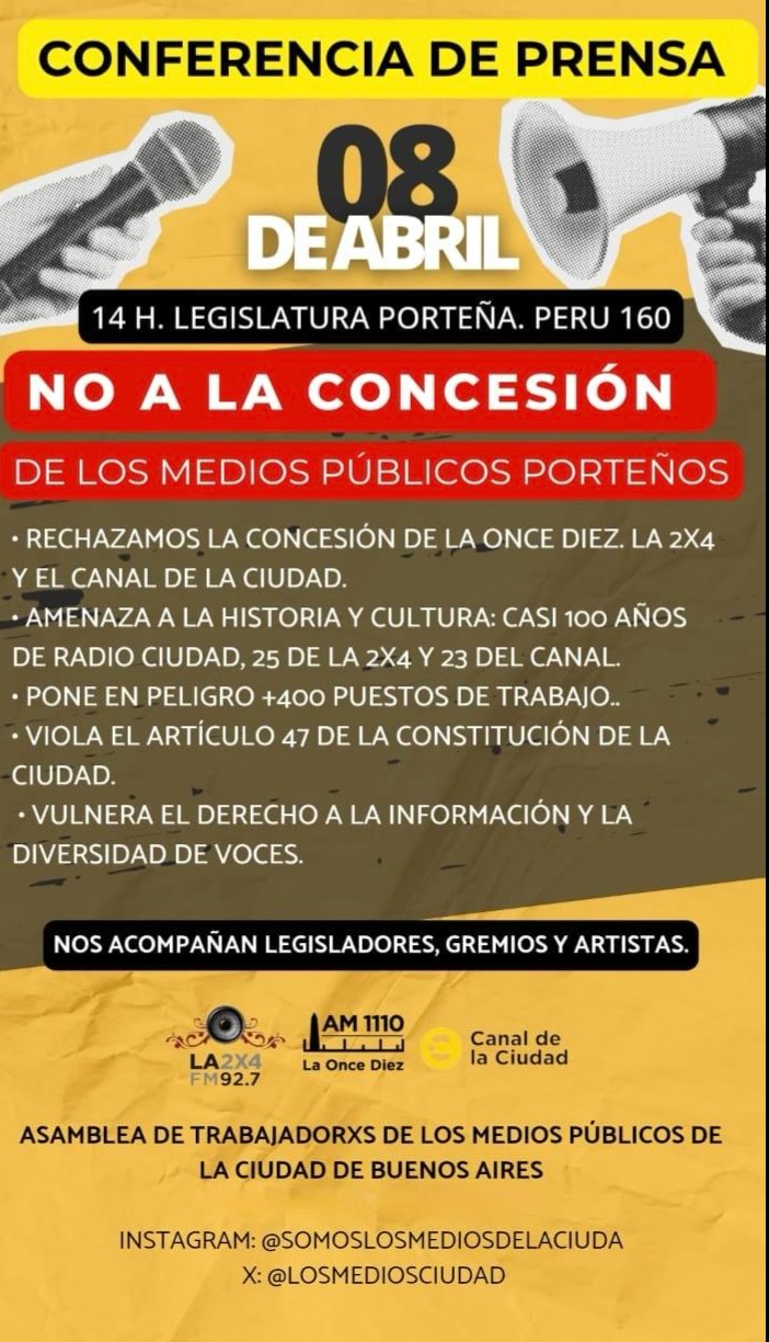 "No a la concesión de los medios públicos porteños"
