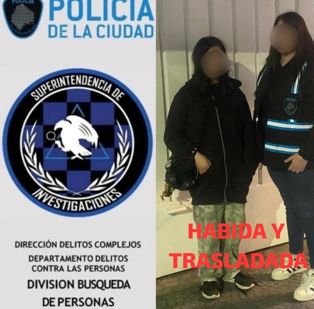   La Policía de la Ciudad encontró ilesa a la joven de 18 años que se había ausentado de su hogar 