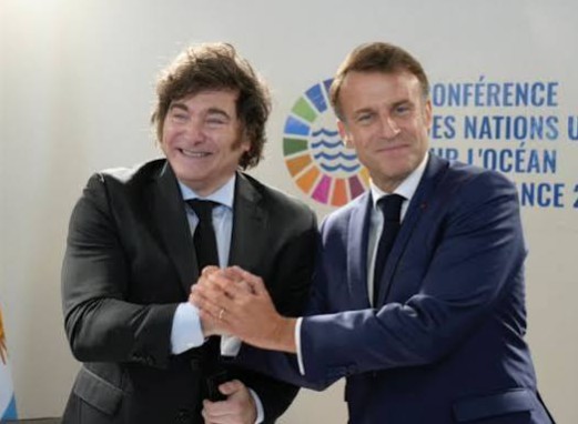 Milei se reunió con Macron en París:  conversaron sobre ajuste y negocios 