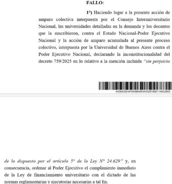 fallo universitaria
