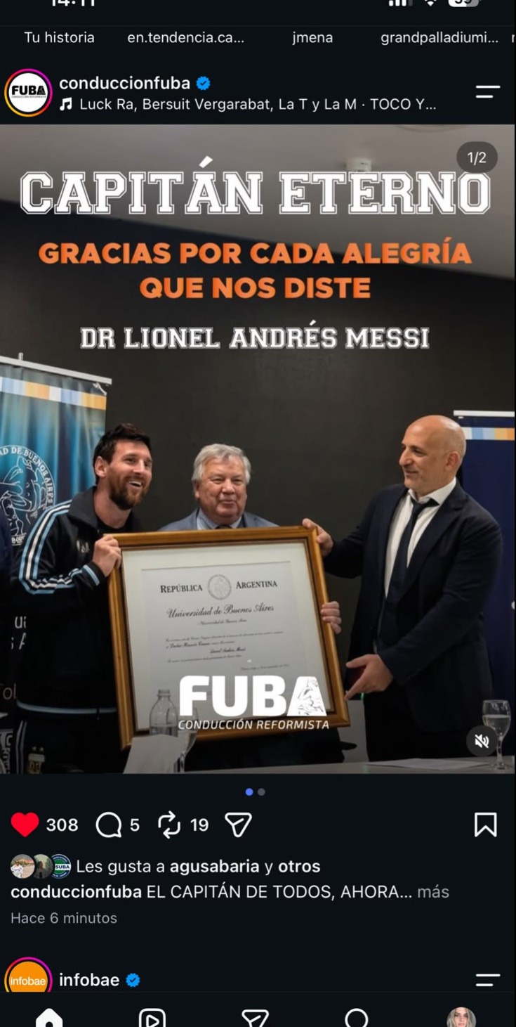Messi, Doctor de la UBA